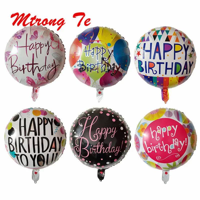 

10pcs 18inch Round Printed Boy Girls Birthday Helium Foil Balloons Happy Birthday Balloon Party Decoration Kids Toy Decoration