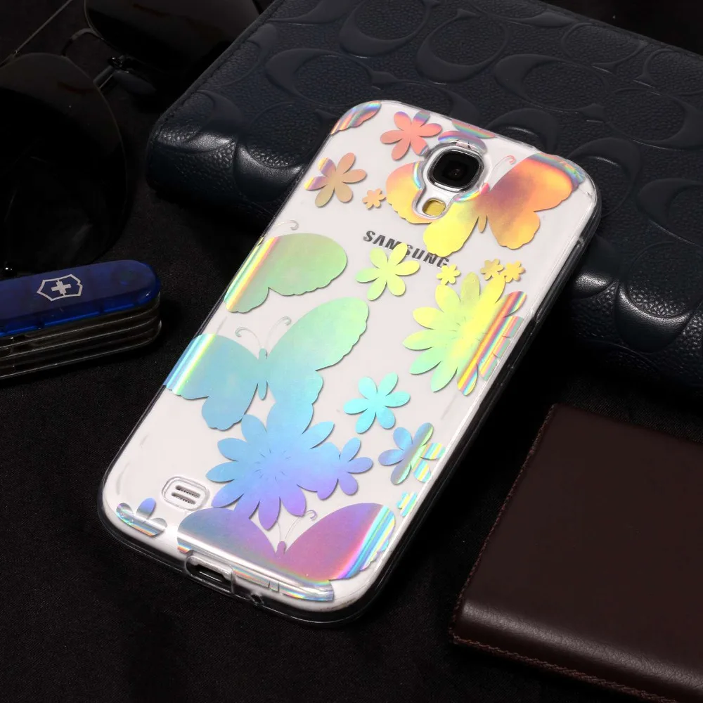 Холодный лазер Сияющий Чехол Для samsung Galaxy S4 i9500 S IV Мягкие TPU кремния Роскошный