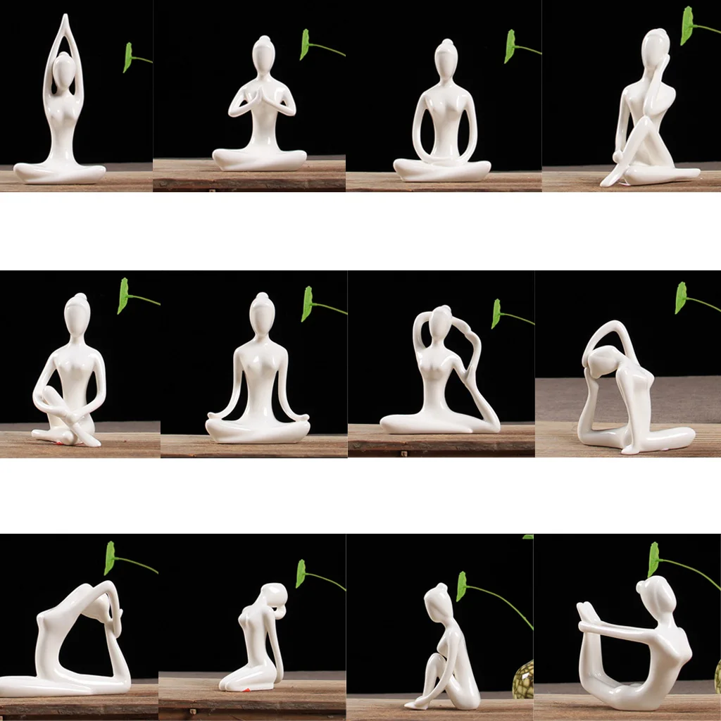 

Белая керамическая фигурка Yogo, фигурка, скульптура, свадьба, день рождения, Рождество, подарок