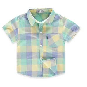Летняя рубашка для маленьких мальчиков, модные полосатые Повседневные детские рубашки, дикая одежда с коротким рукавом, Детская Хлопковая одежда, рубашка От 0 до 10 лет