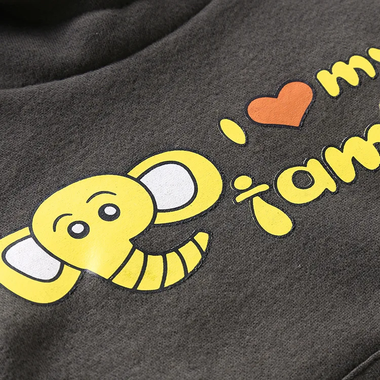 Детский комплект из 2 предметов зимний утепленный свитшот с мультяшным медведем