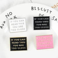 too close brooches anti social introvert pins pinback badge backpack bag hat leather jackets fashion accessory men women