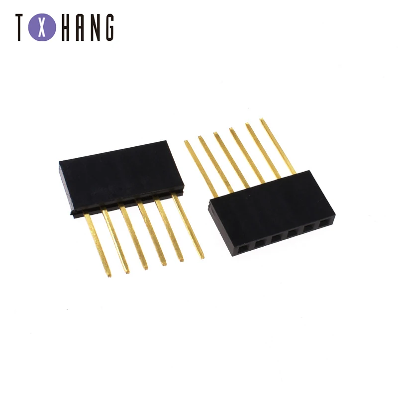 10 шт. 4/6/8/10 Pin Header 2 54 мм расстояние между экранами Длинные одиночный наращиваемых