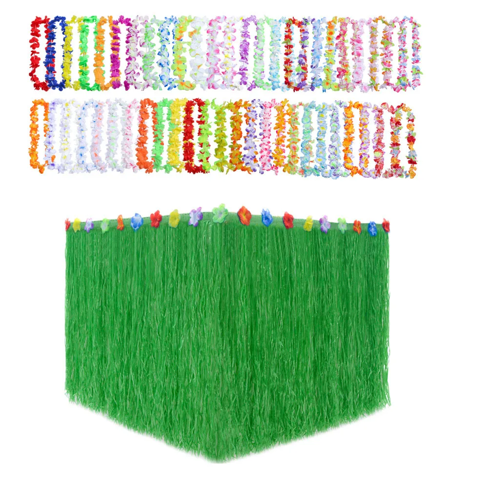 Hula Flower Table Skirt Tableware Dress Hawaii Garland Festival Beach Party Decoration birthday|Украшения своими руками для