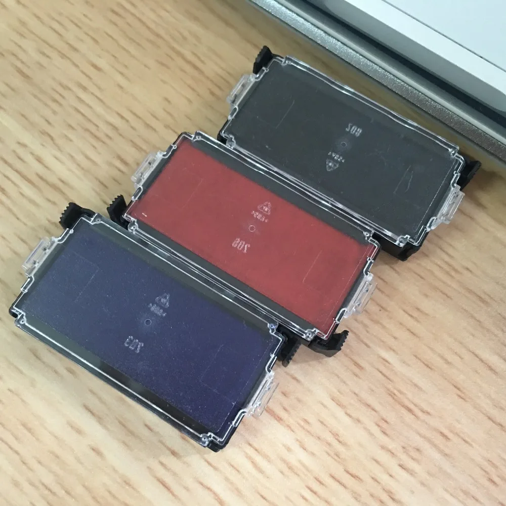 Bbloop Ink Pad Replacements Fast Drying Water Based Refills For Rectangular Self-Inking Rubber Stamps - Black/Blue/Red | Дом и сад