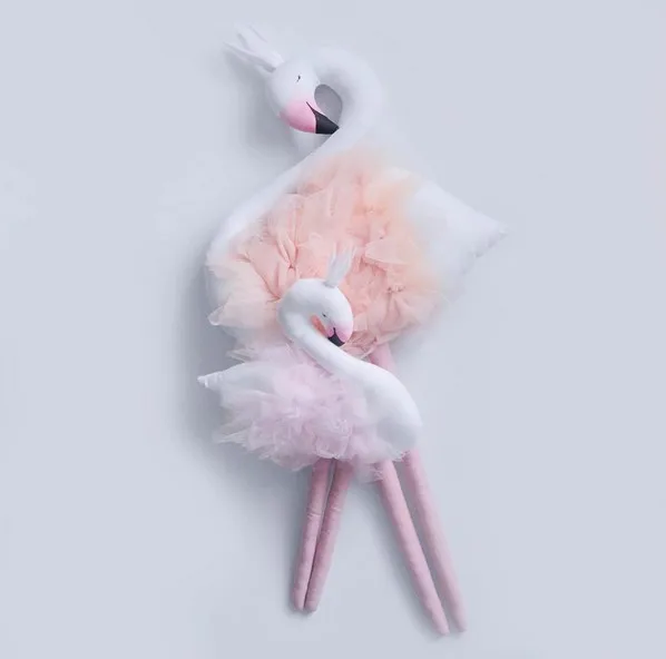 Скандинавский стиль плюшевая лебедь детская подушка милая кукла украшения для