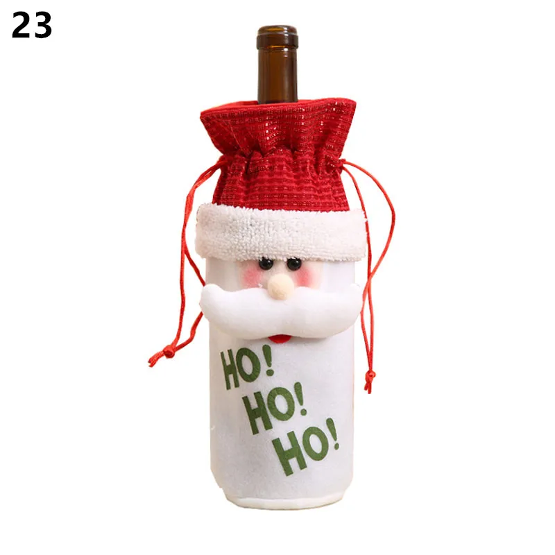 23-3D santa claus Noel новейшая Рождественская Крышка для бутылки вина Санта Клаус рождественские украшения для дома натальный Ужин Декор подарок на год - Цвет: 23-3D santa claus