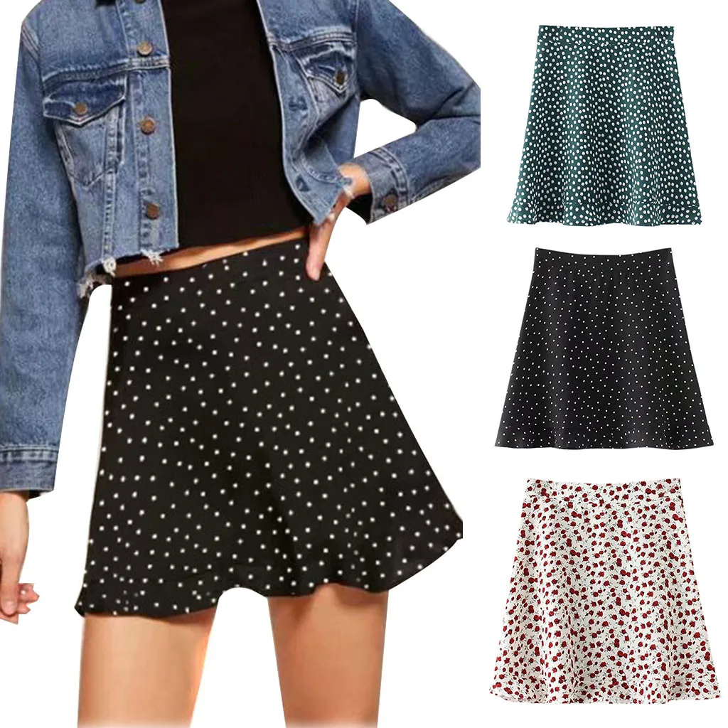 Women's Skirt Skirts faldas jupe femme shein saia Printed Bandage Mini Wrap Short Beach Party Summer #50 | Женская одежда