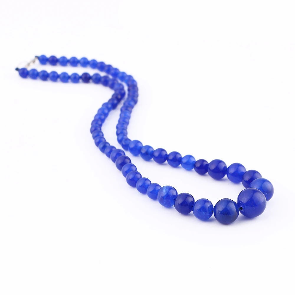Artilady Blue Color Natural Crystal Stone Pendant Necklace Fashion For Women Jade Bead Chain Jewelry Power Dropshipping |