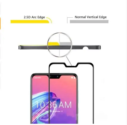 Закаленное стекло с полным клеем для Asus Zenfone Max Pro M2 полное покрытие 9H Защитная