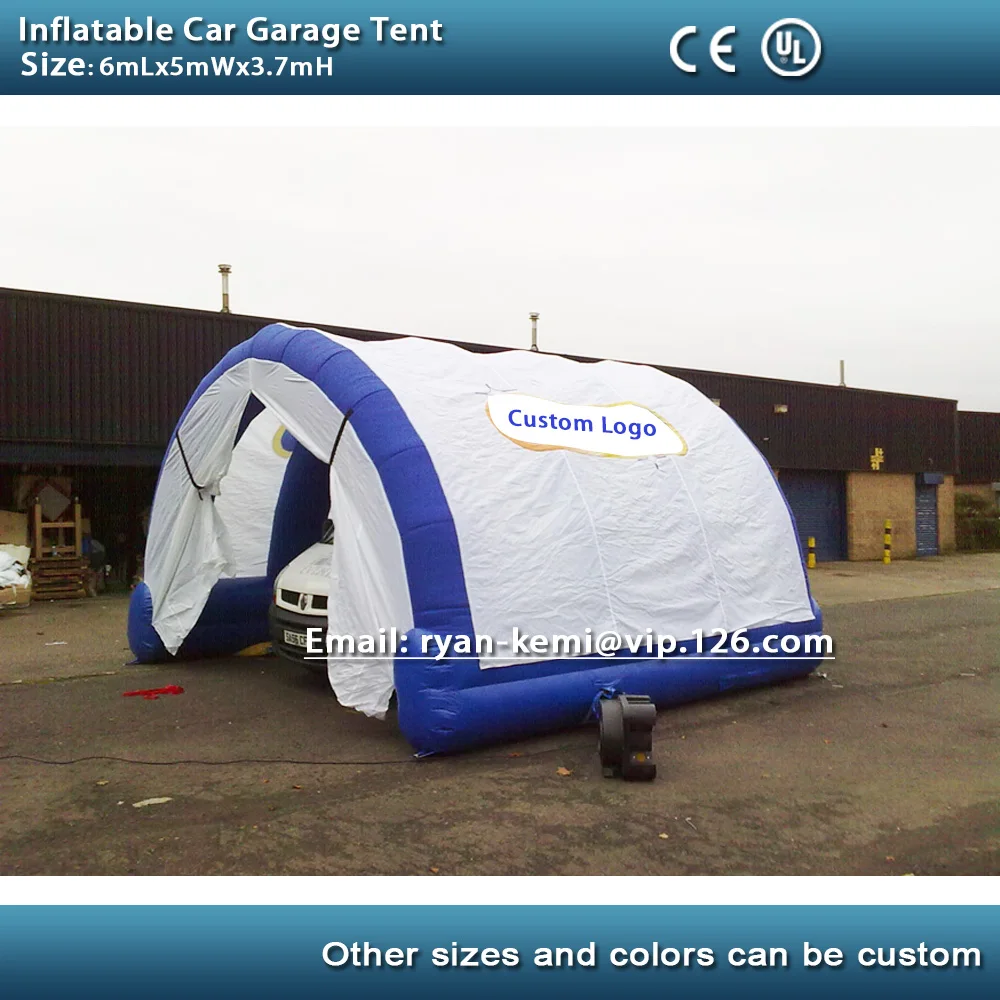 

6x5m Outdoor Inflatable Tunnel Garage Tent Large Car Cover Portable Marquee Events Advertising Exhibition Trade Roof Blower Fan