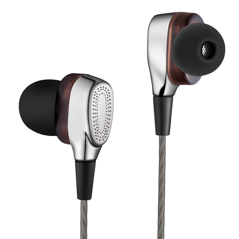 Двойные динамические наушники FooHee 6 мм Hi-Fi HD микрофон TPE басовый звук