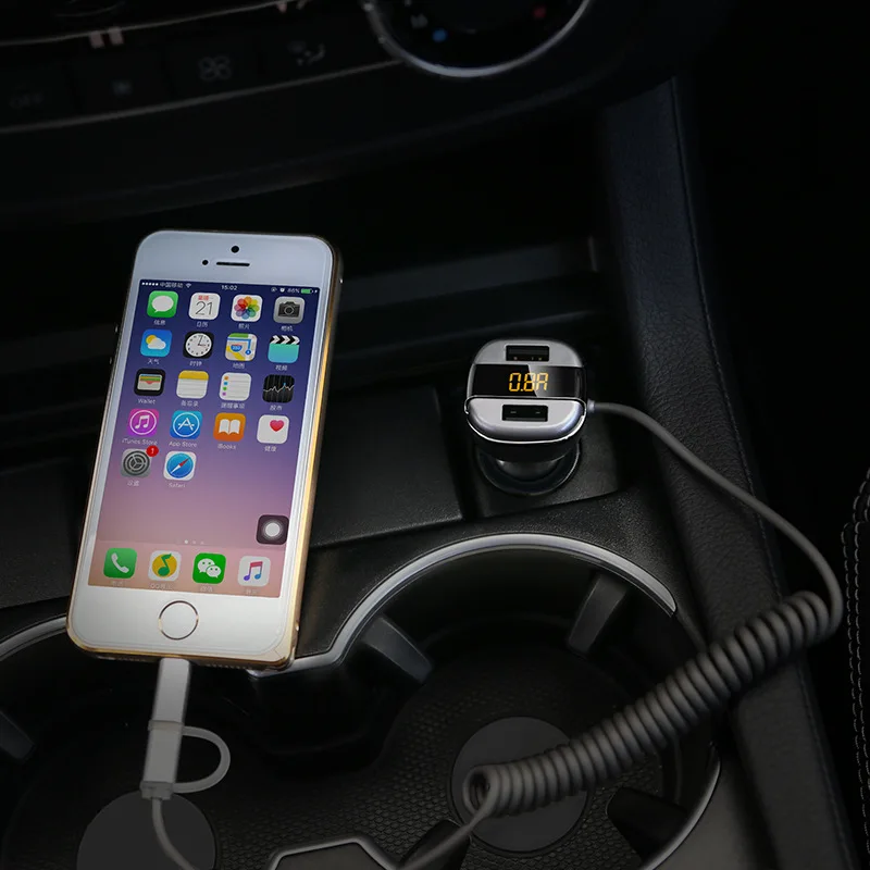 Автомобильное зарядное устройство CHEERYMOON вольтметр двойной USB Интеллектуальный