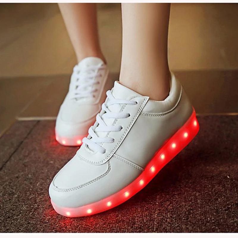 USB charging 8 colors led luminous shoes men couples casual colorful light up size 35-44 neon zapatillas con luces | Обувь