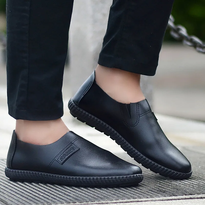 2018 Autumn Men Casual Shoes Loafers Adult Footwear Boat Soft Driving Microfiber Leather Man Mocassin Male Walking Lightweight | Обувь