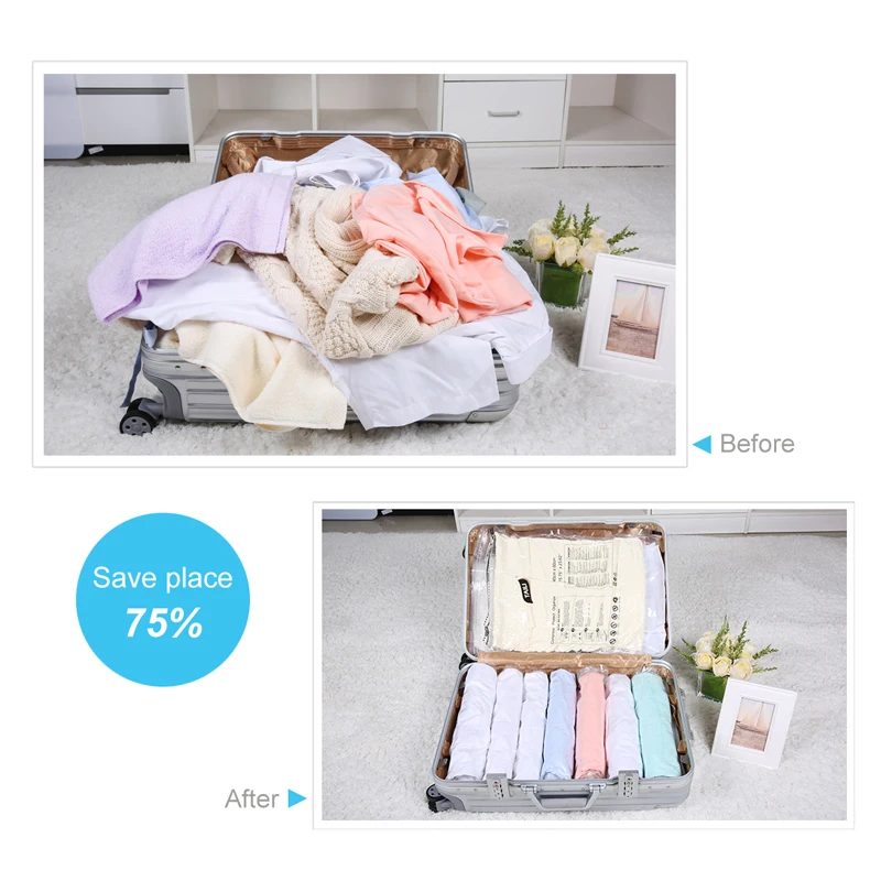 Вакуумный мешок для хранения одежды вакуумный без утечек 12 шт.|vacuum clothes bags|space saver