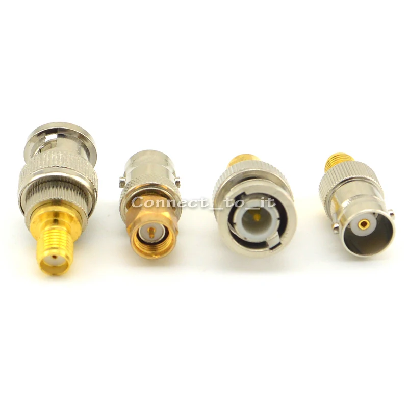 10 шт. bnc-sma RF адаптер Набор SMA к BNC 4 типа прямой никелированный и позолоченный