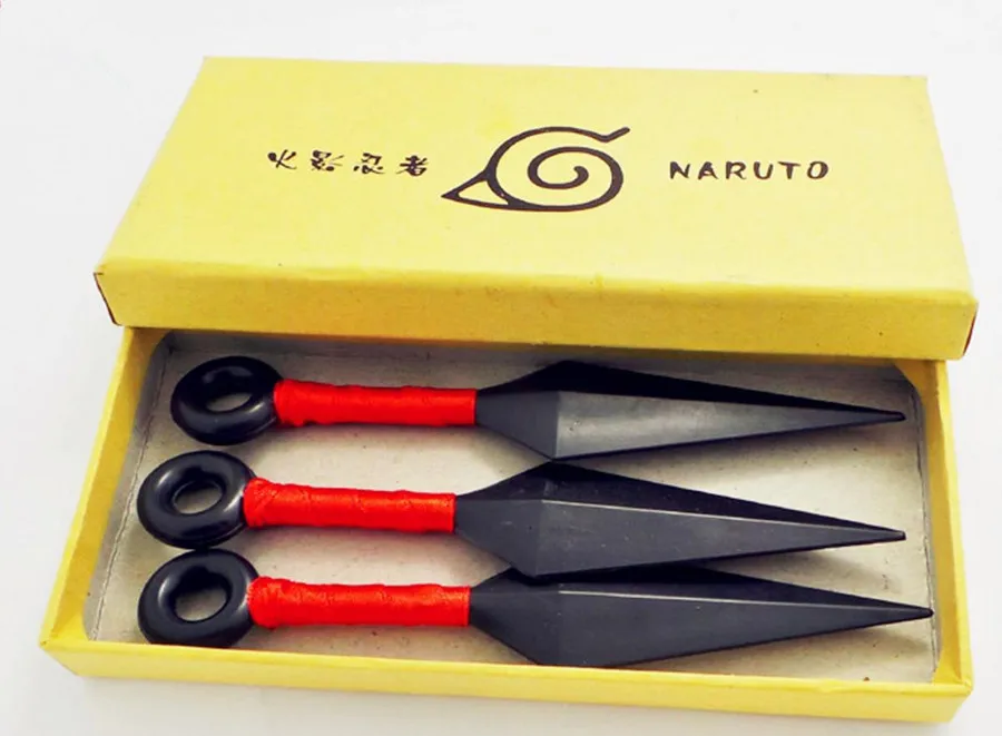 3 шт. аниме ниндзя Наруто Uzumaki кунай Shuriken Метательное оружие реквизит косплэй