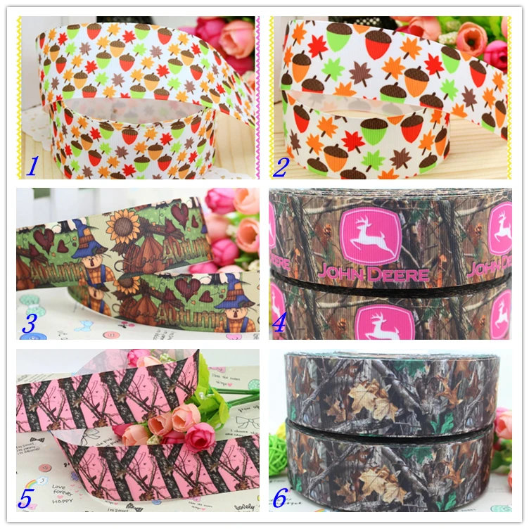 

1.5'' Free shipping fall camo pine cone printed grosgrain ribbon hairbow headwear party decoration diy wholesale OEM 38mm D429