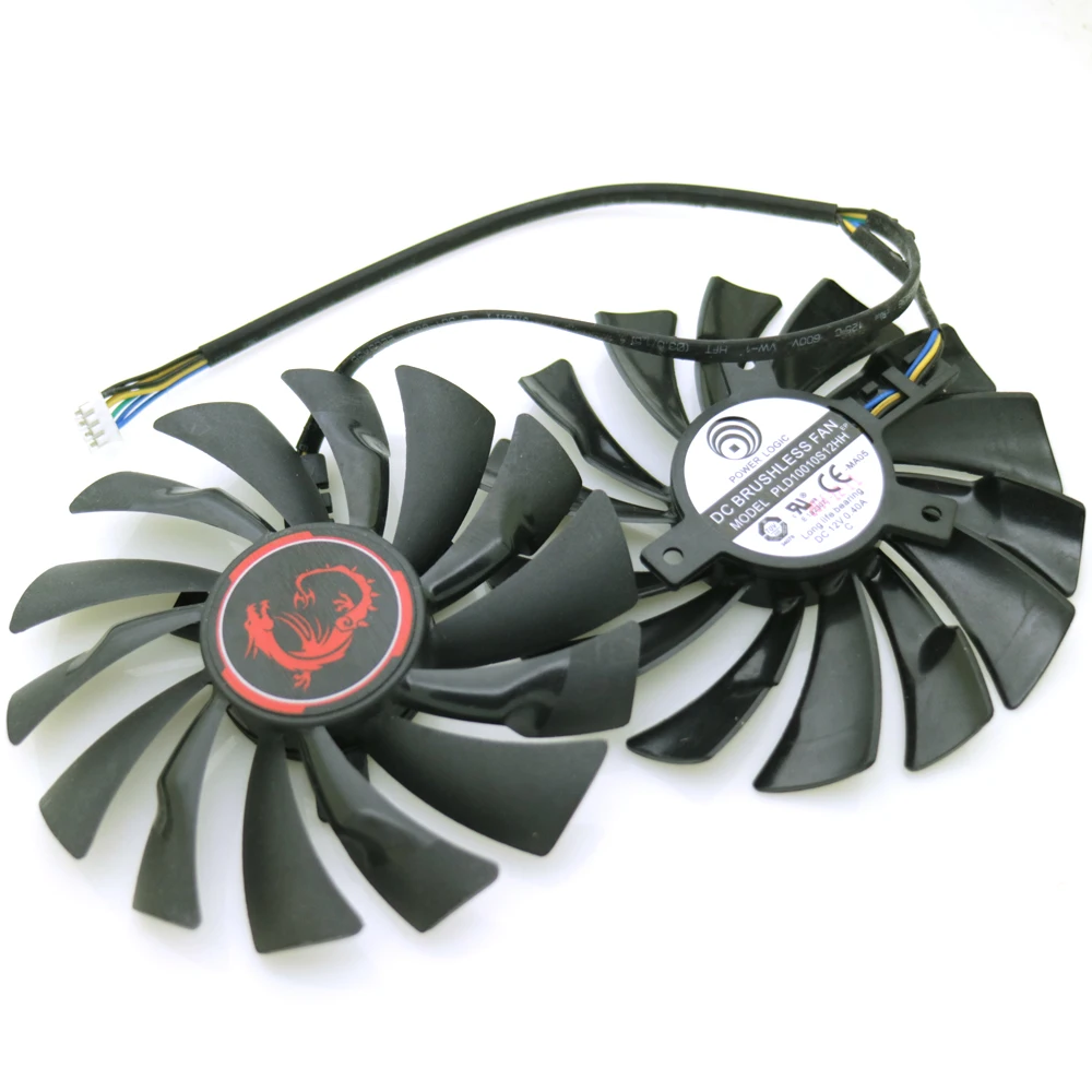 Бесплатная доставка 2 шт./лот PLD10010S12HH 95 мм 4Pin VGA вентилятор для MSI GTX1070 GTX1060