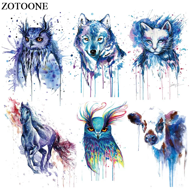 ZOTOONE красочная нашивка для собак кошек совы джинсы термопереводная наклейка
