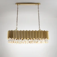 led postmodern golden black crystal stainless steel pendant lights pendant light suspension luminaire lampen lustre for foyer