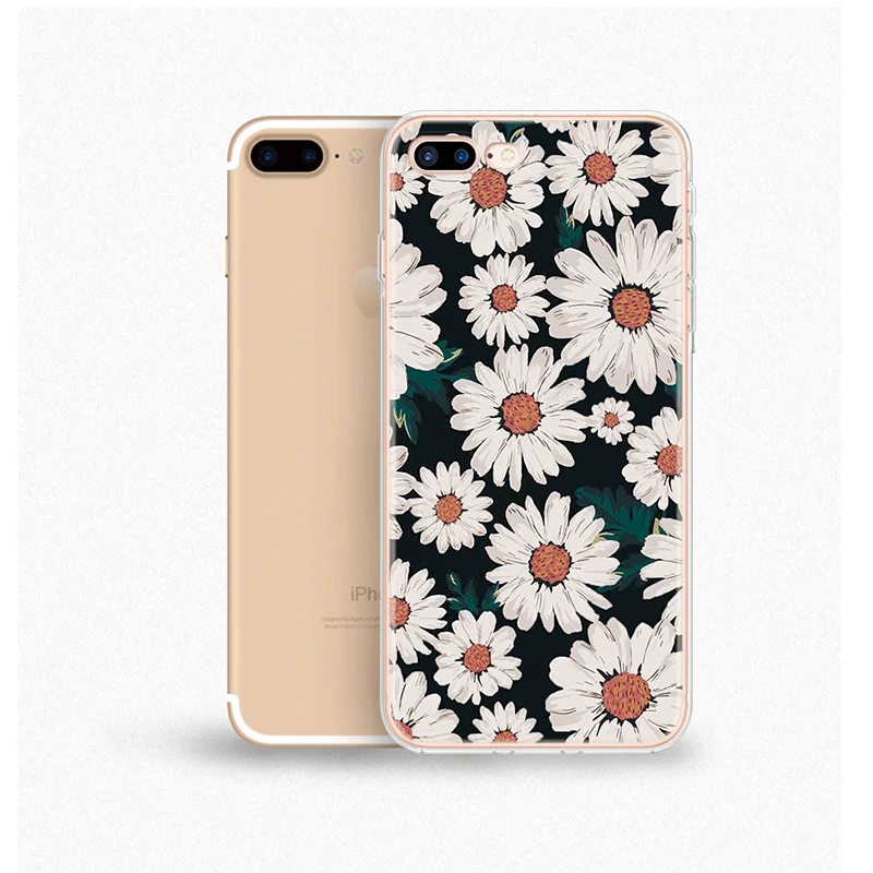 Чехол с цветочным рисунком Дейзи Подсолнух для iPhone 12 11 Pro Xs Max 6 6S TPU чехол 7 8 Plus X 4 5 5S