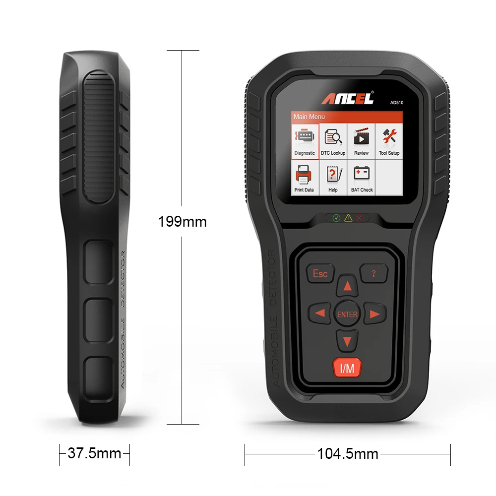 Ancel AD510 Pro Car OBDII EOBD Automotive Scanner Engine Read Errors Code Reader OBD2 Diagnostic Tool Data Print Report |