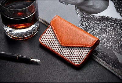 Orange 034CC Bisi goro,, модный, в горошек, бизнес, держатель для кредитных карт, на застежке, защитный банк, porte carte de visite, Женский кошелек для карт - Цвет: Orange 034CC