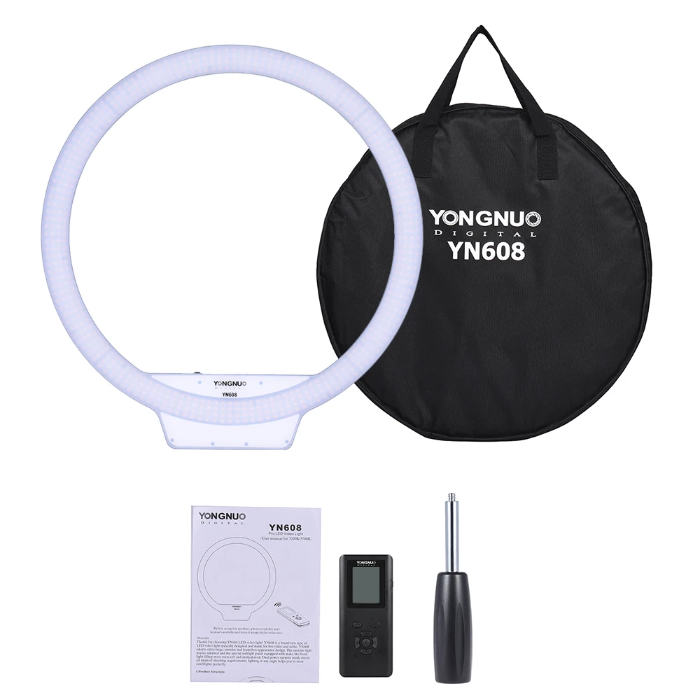 YONGNUO YN608 кольцевой профессиональный светодиодный видео свет двухцветный 3200K ~ 5500K