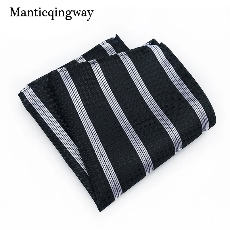 Mantieqingway полиэфир платок Карманный квадратный для мужчин полосатый плед