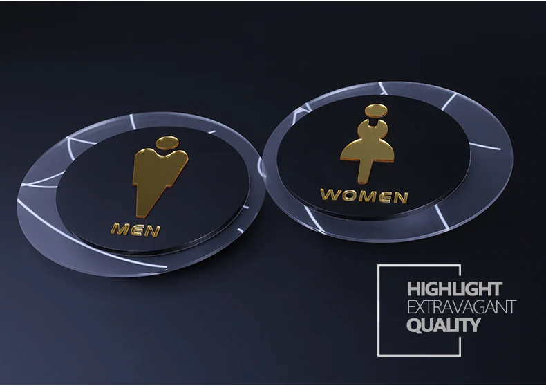 

Bathroom Door Sign WC Toilet Signage Tag Personalized Acrylic Signs Public Indicator Signboard Man Women Room Wall Sign Plate