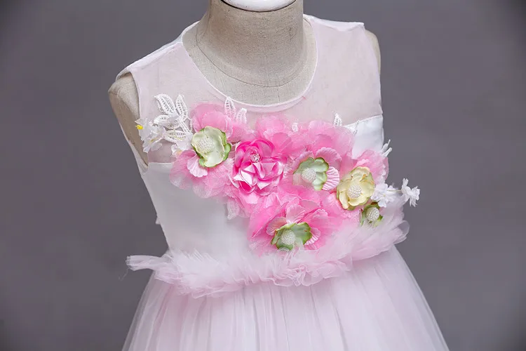 

2019 Children's Evening Dress Princess Dress Girls Piano Costumes Big Children's Sleeveless Mesh Tutu