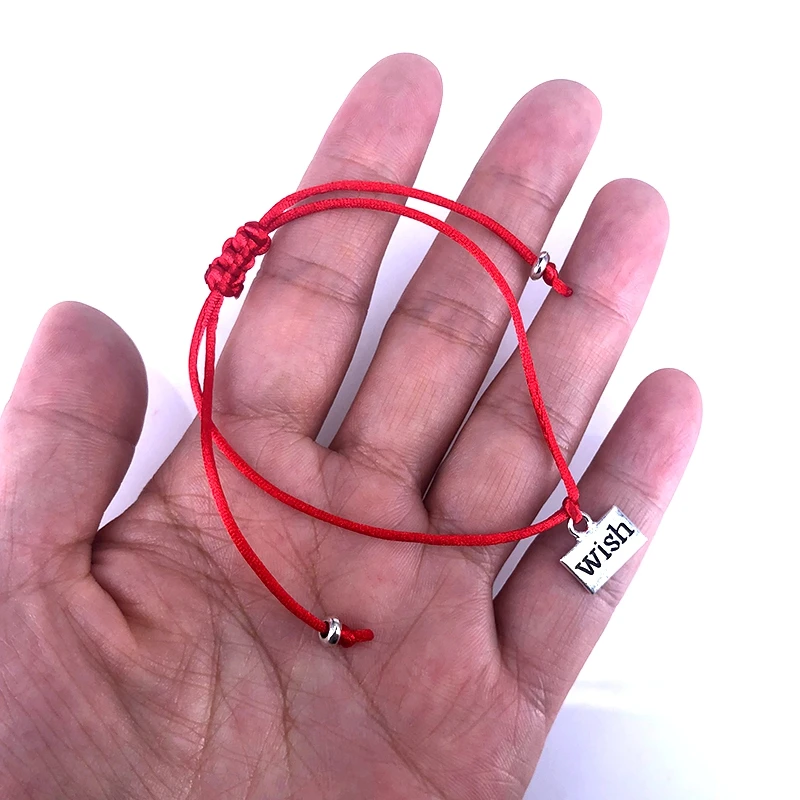 Браслет на лодыжку с надписью Luck Thread регулируемый браслет для женщин мужчин и