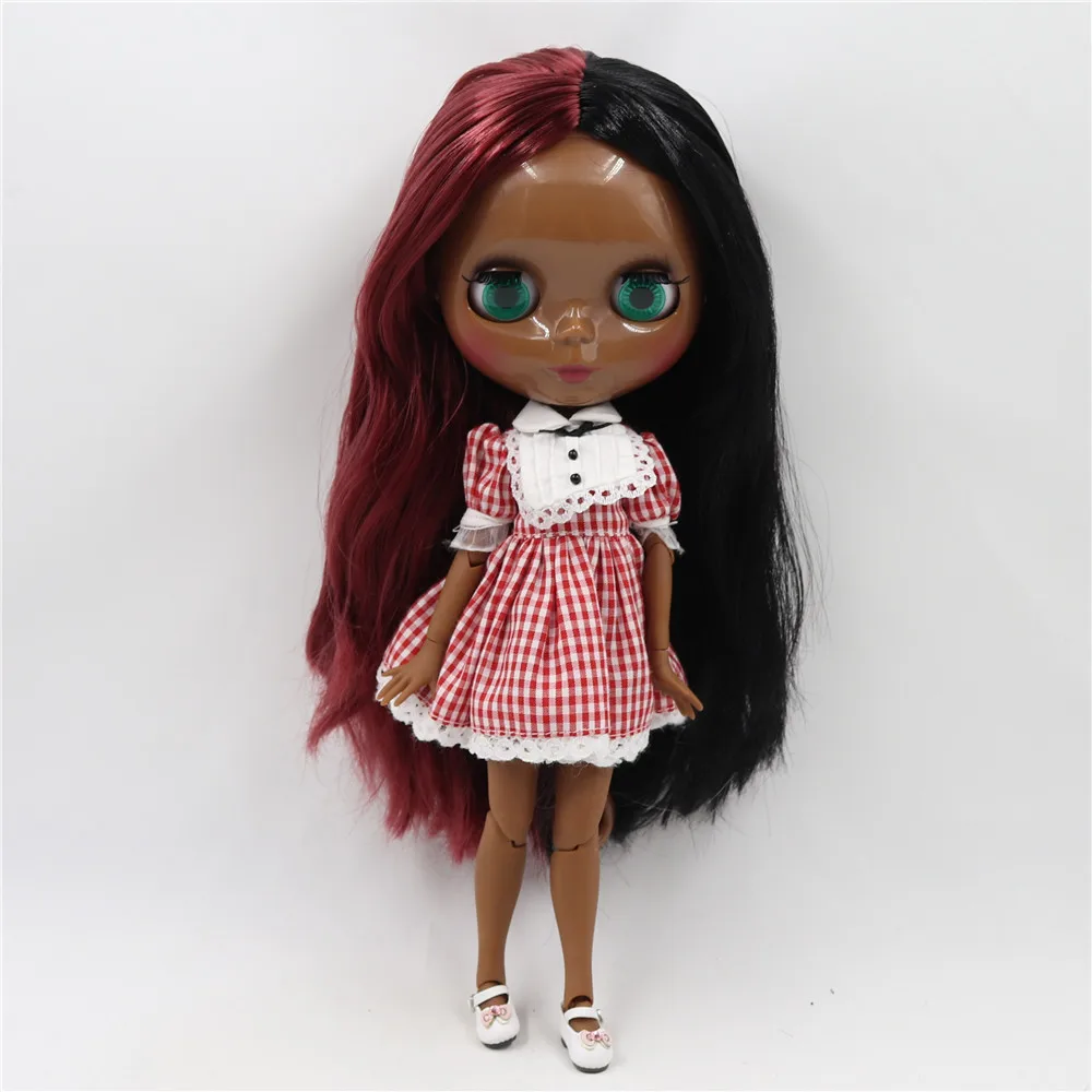 Кукла Blyth ICY DBS суперчерная темная кожа глянцевое лицо суставы тела темные черные