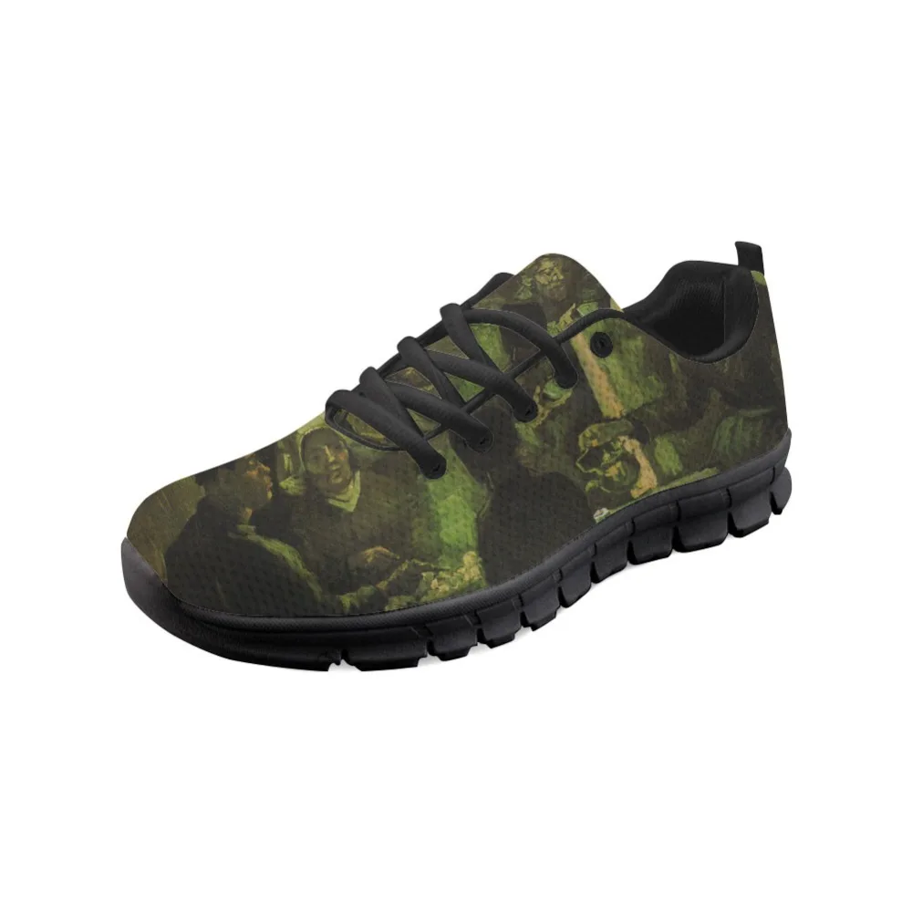 2021 Women Flats Shoes Spring Painting Art Printed Black bottom Comfortable Breathable Sneakers Van Gogh Master Wholesale | Обувь