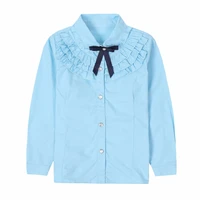 students white shirts for girls school uniforms cotton turn down collar blouses girls tops autumn teenage clothes 2 6 8 10 12 14