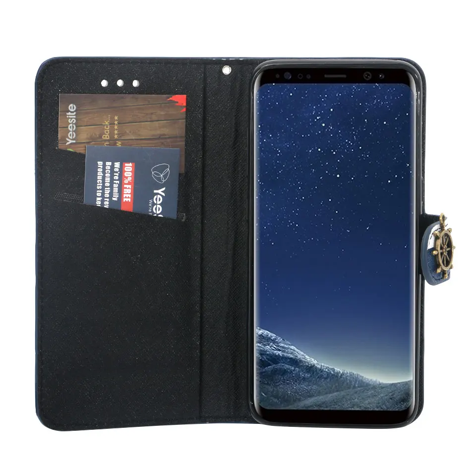 Кожаный чехол кошелек в стиле ретро для Samsung Galaxy S8 винтажный защитный подставка