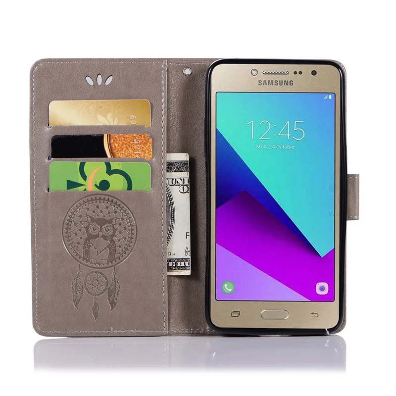 Для Samsung J2 Prime Чехол кошелек Обложка на заднюю панель из искусственной кожи чехол