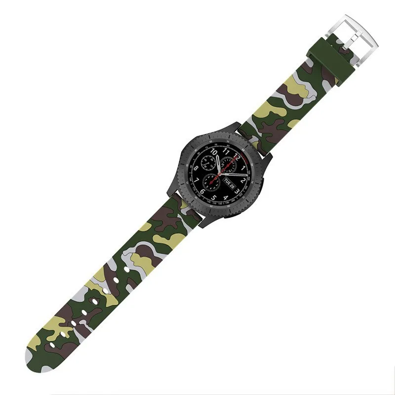 Силиконовый ремешок для часов Samsung Gear S3 Classic/ Frontier 22 мм сменный Moto 360 2nd Gen 46 AMAZFIT часы