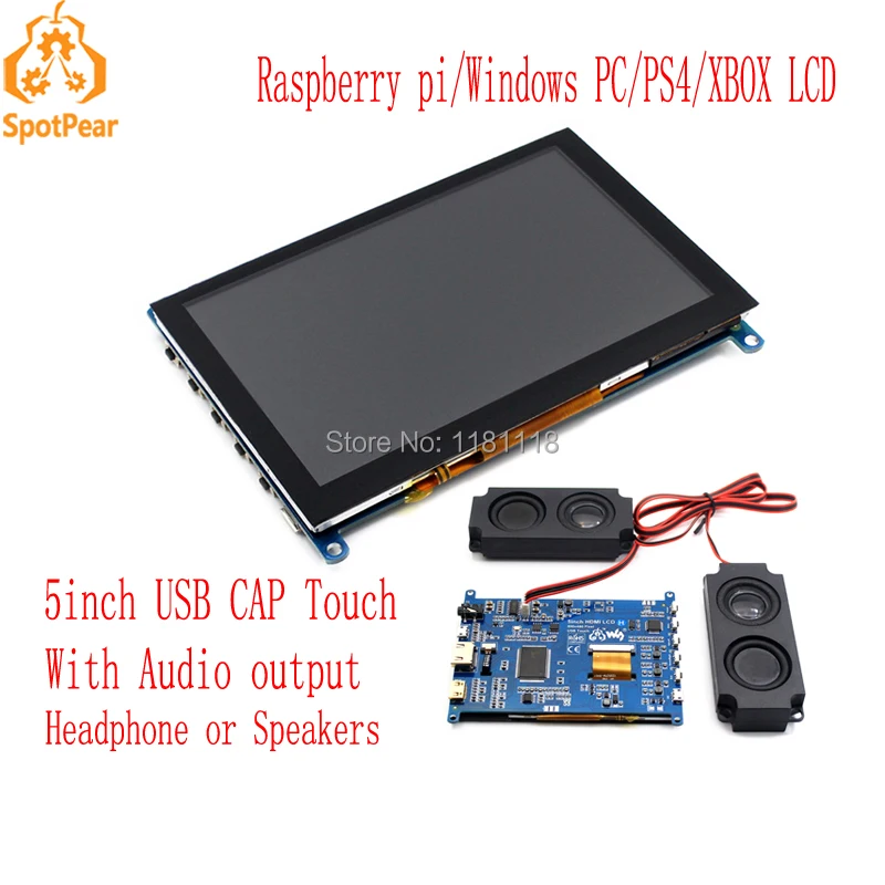 Raspberry Pi 5 дюймовый ЖК USB емкостный сенсорный экран HDMI VGA дисплей для компьютера