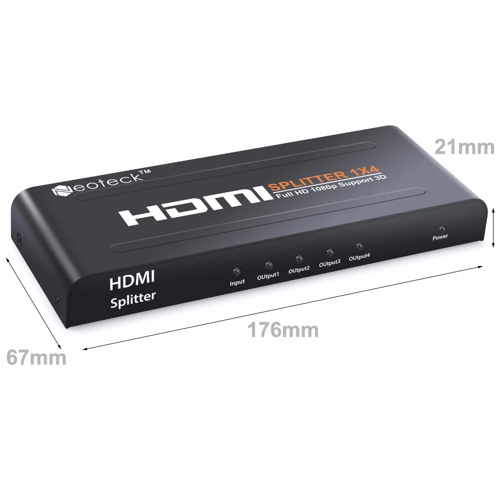 Neoteck 1080P 4 канальный HDMI совместимый сплиттер HD концентратор 1x4 3D усилитель