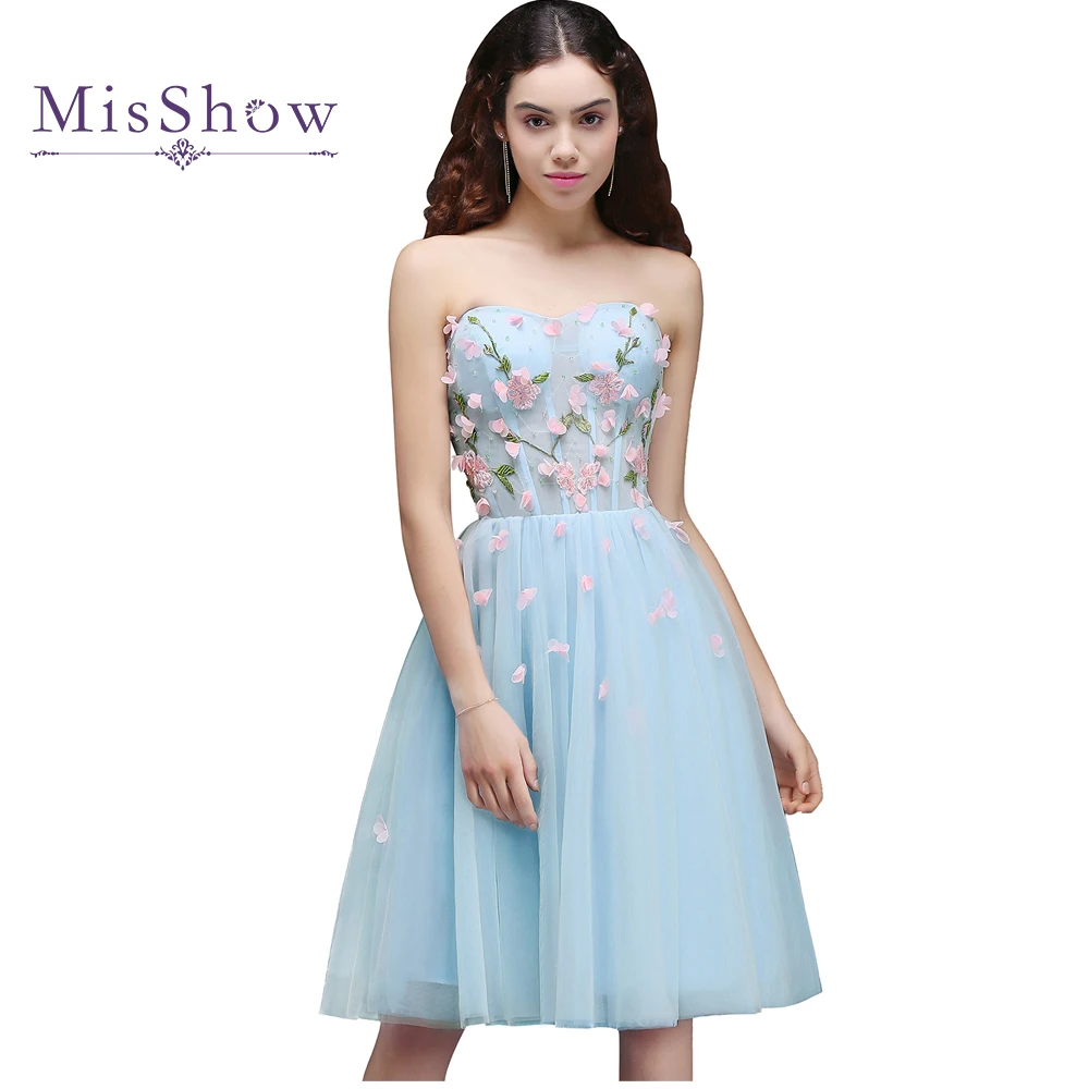 Новые короткие платья для выпускного вечера 2019 Line без бретелек сексуальное