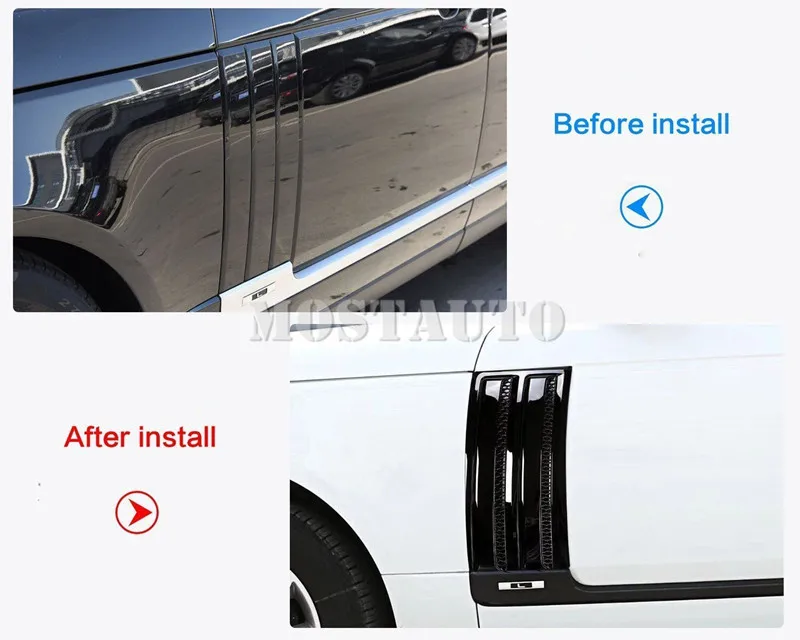 Для Land Rover Range Rover L405 дорожный указатель, брызговик боковая Накладка 2013- 2 шт серебристый/черный