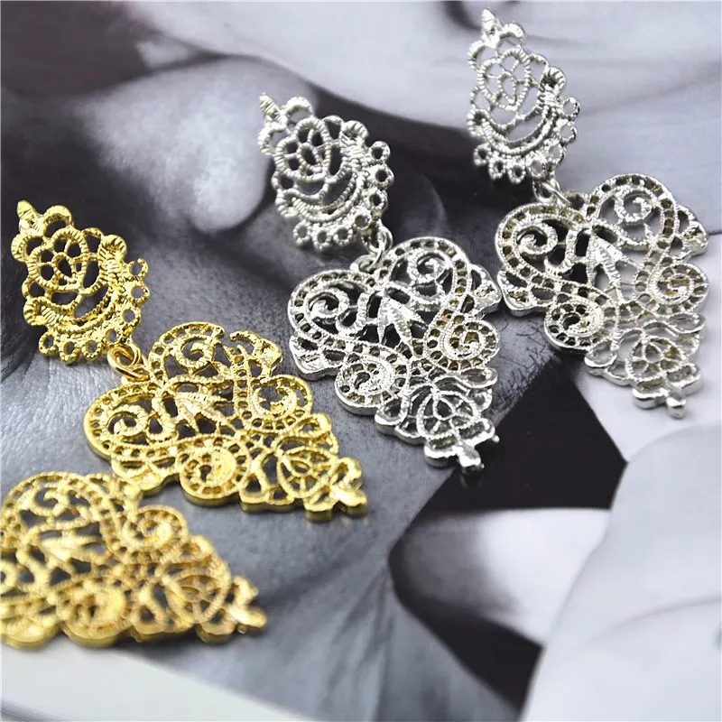 Ювелирные изделия серьги-подвески Ретро винтажный сплав полые женские