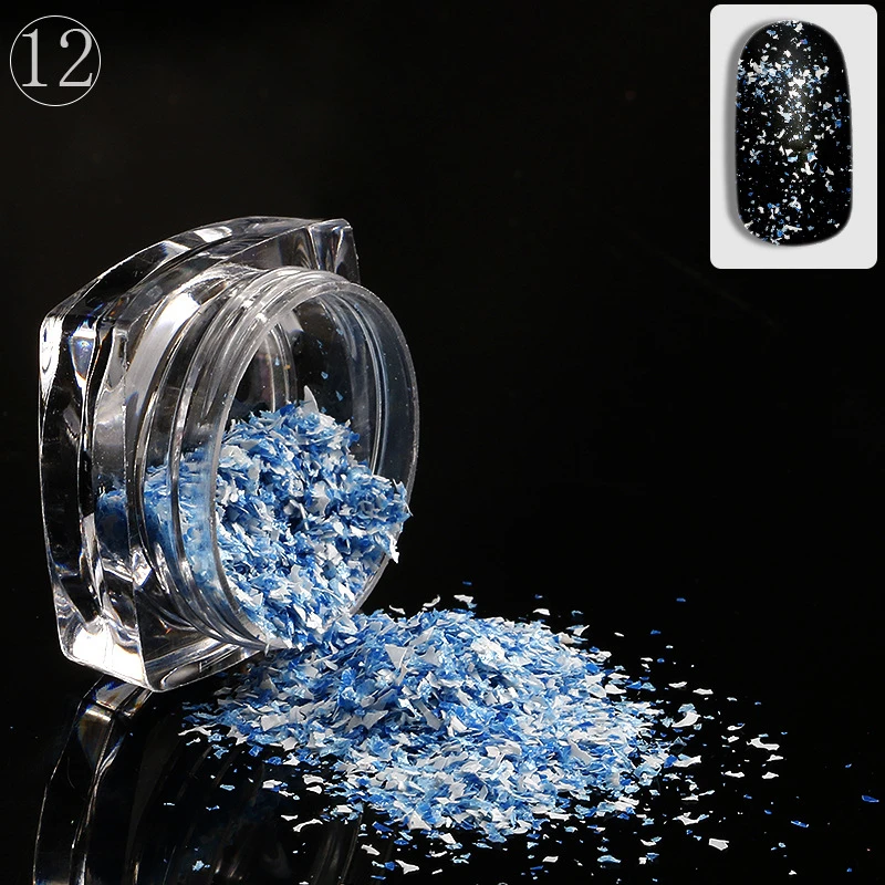 New 1 Set 12 Bottle Colorful Broken Snowflakes For Women Nails Art Decals DIY Decorations Shining Sequins Manicure Nail Stickers | Красота и