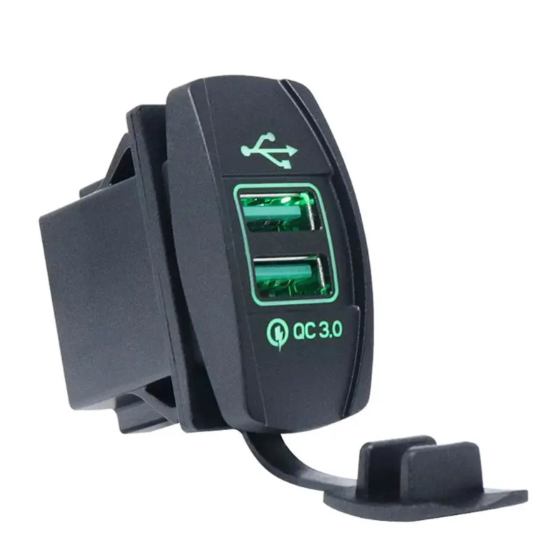 DIY Dual USB Quick Charge 3 0 светодиодный адаптер питания для 12В/24В автомобиля лодки