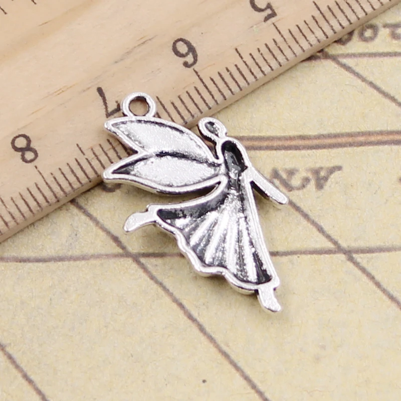20 шт. Подвески Angel Fly 29x16 мм тибетские бронзовые Серебристые антикварные фурнитура