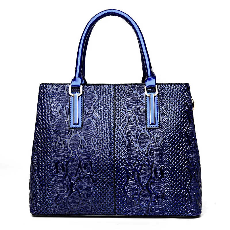 Новые модные женские ретро сумки элегантный одного плеча Satchel тиснение под змею