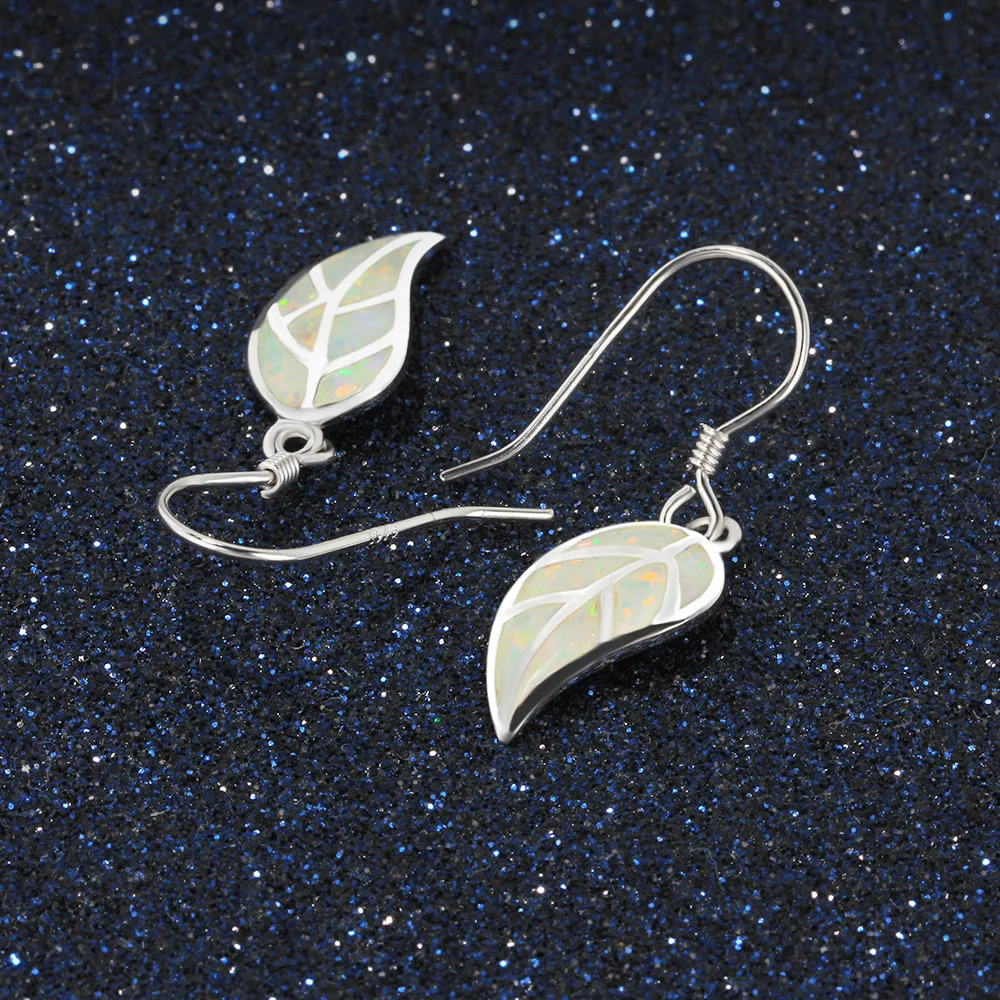 

S925 sterling s-ilver leaf earrings women wedding jewelry fashion gifts